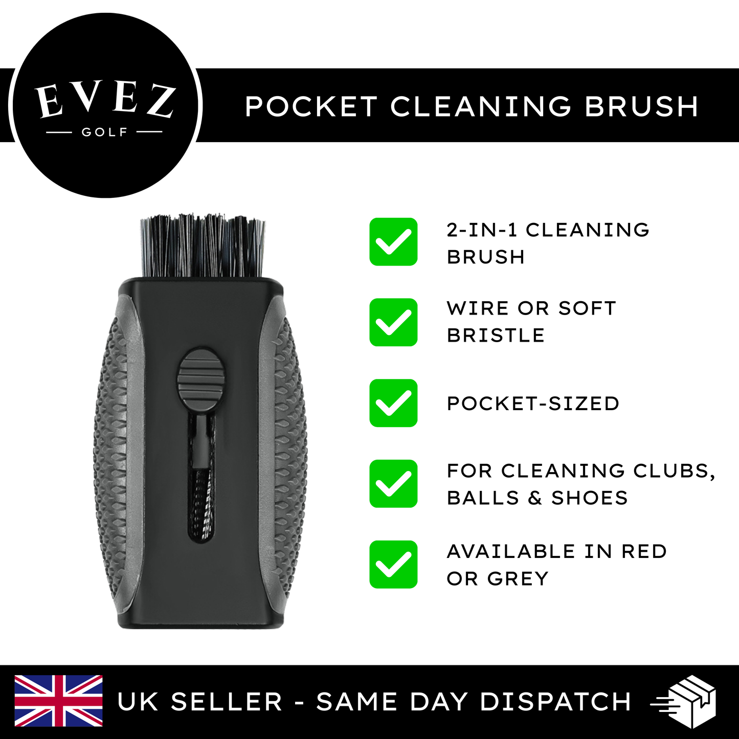 2-in-1 Pocket Brush - Golf Cleaning Tool