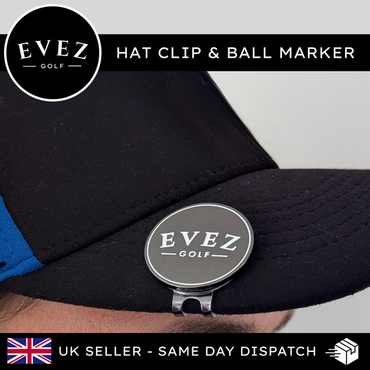 Evez Golf Hat Clip & Ball Marker - With Velvet Pouch