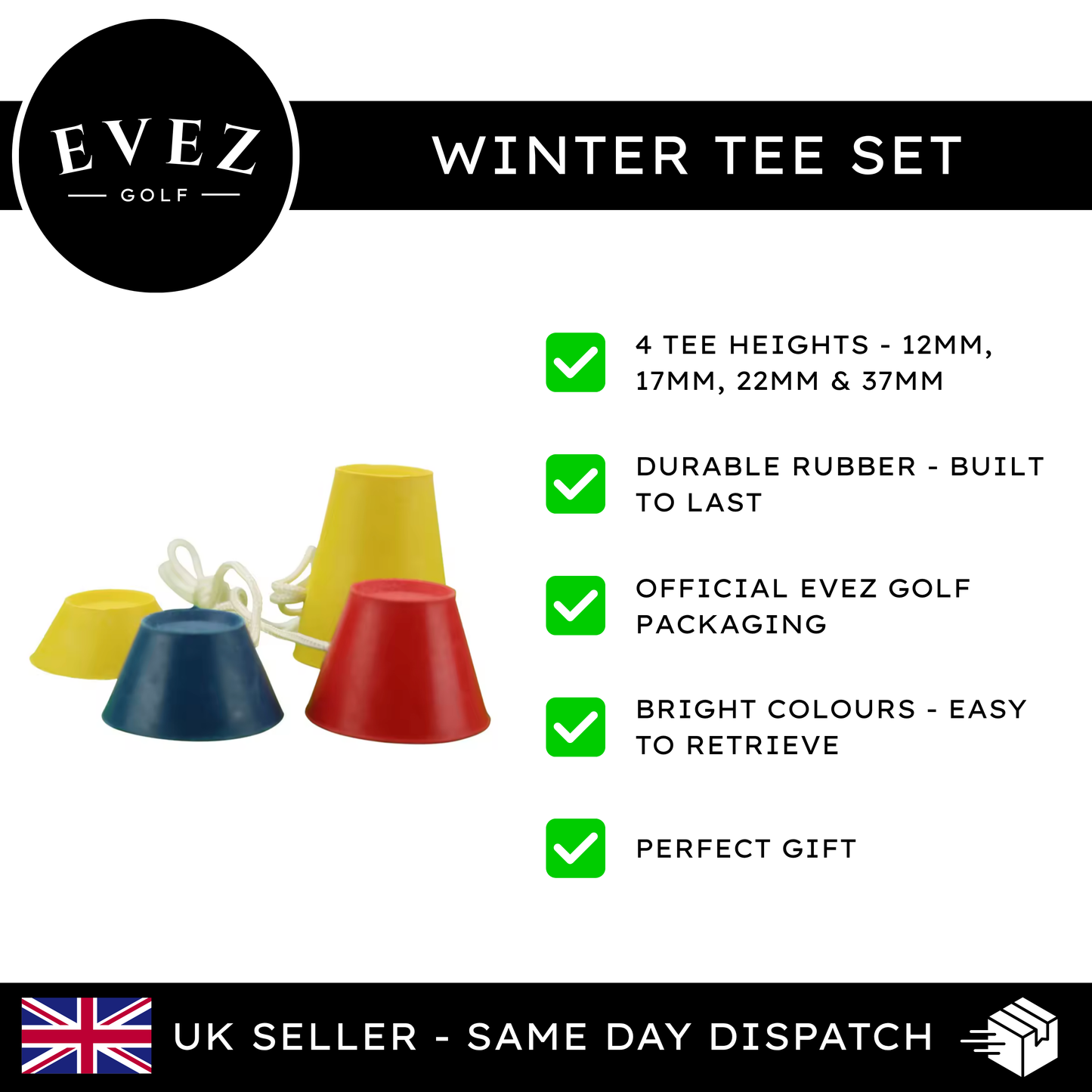 Winter Tee Set - 4 Tee Heights (37mm, 22mm, 17mm, 12mm)