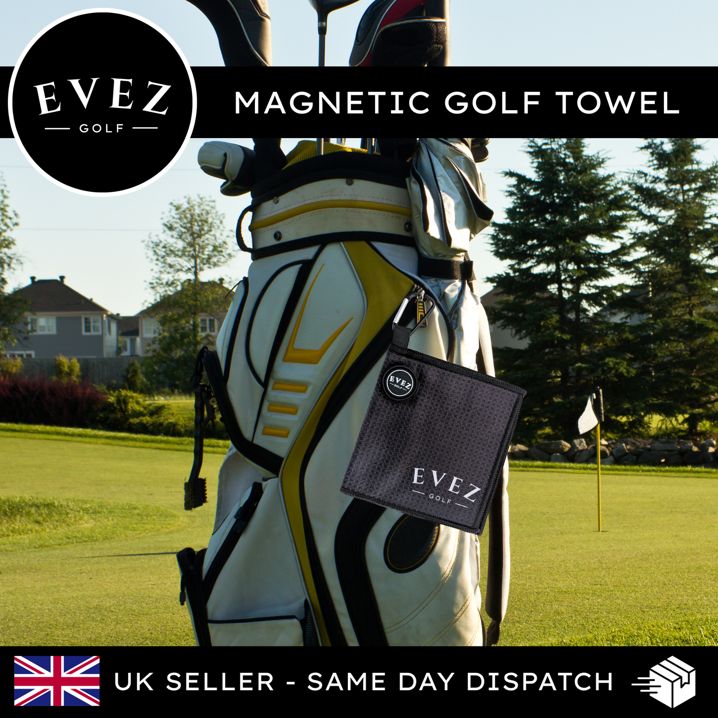 Evez Golf Magnetic Towel - 15x15cm